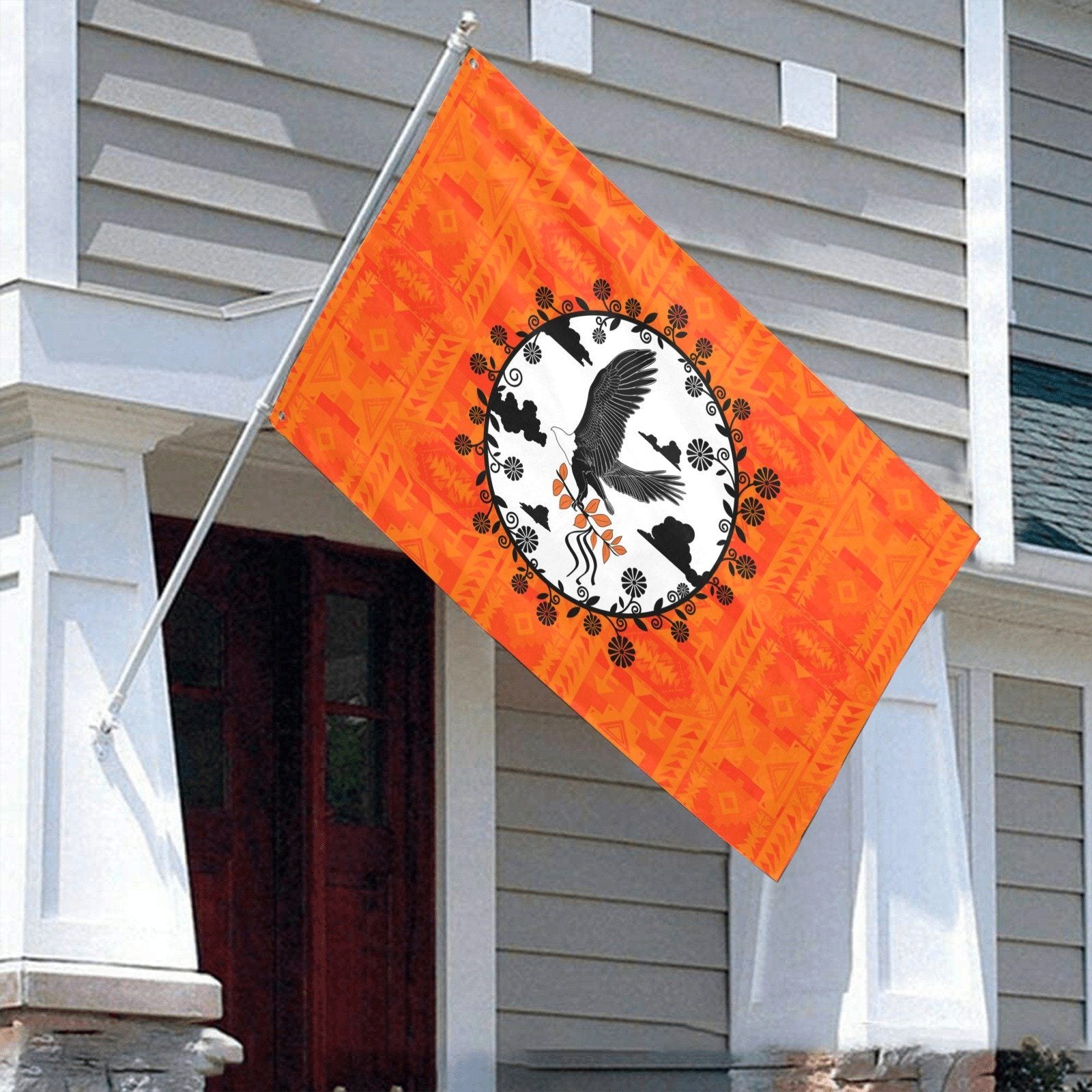 Chiefs Mountain Orange Carrying Their Prayers Garden Flag 70"x47" Garden Flag 70"x47" e-joyer 