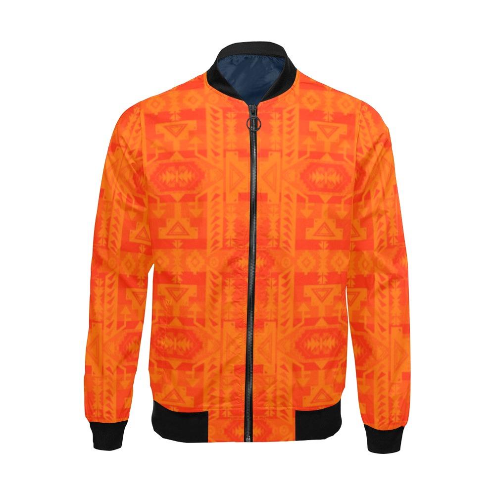 Chiefs Mountain Orange Feather Directions All Over Print Bomber Jacket for Men (Model H19) All Over Print Bomber Jacket for Men (H19) e-joyer 