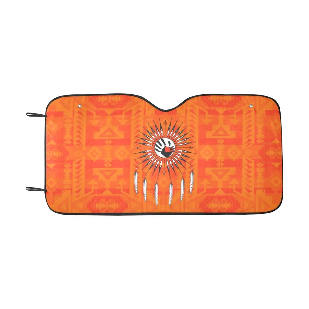 Chiefs Mountain Orange Feather Directions Car Sun Shade 55"x30" Car Sun Shade e-joyer 