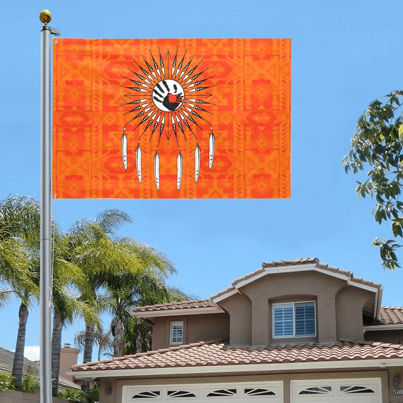 Chiefs Mountain Orange Feather Directions Garden Flag 70"x47" Garden Flag 70"x47" e-joyer 