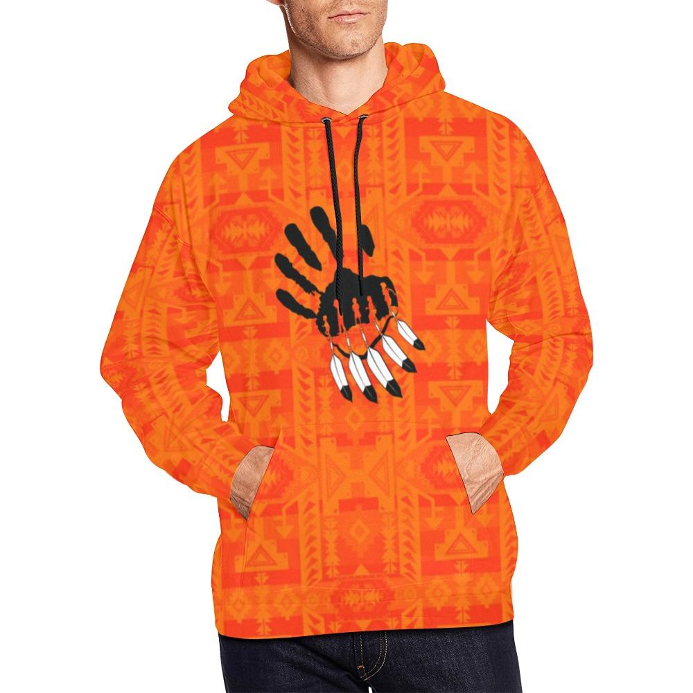Chiefs Mountain Orange Orange A feather for each All Over Print Hoodie for Men (USA Size) (Model H13) All Over Print Hoodie for Men (H13) e-joyer 