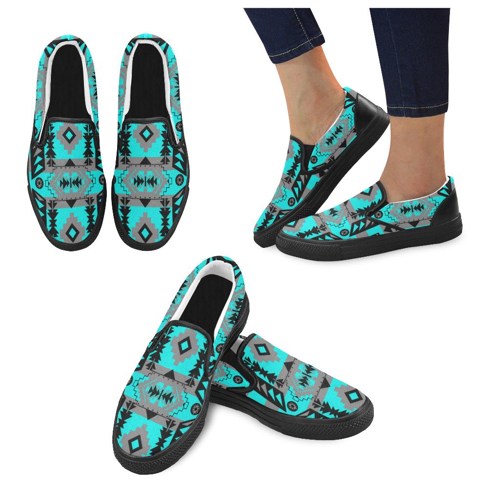 Chiefs Mountain Sky Women's Unusual Slip-on Canvas Shoes (Model 019) Women's Unusual Slip-on Canvas Shoes (019) e-joyer 