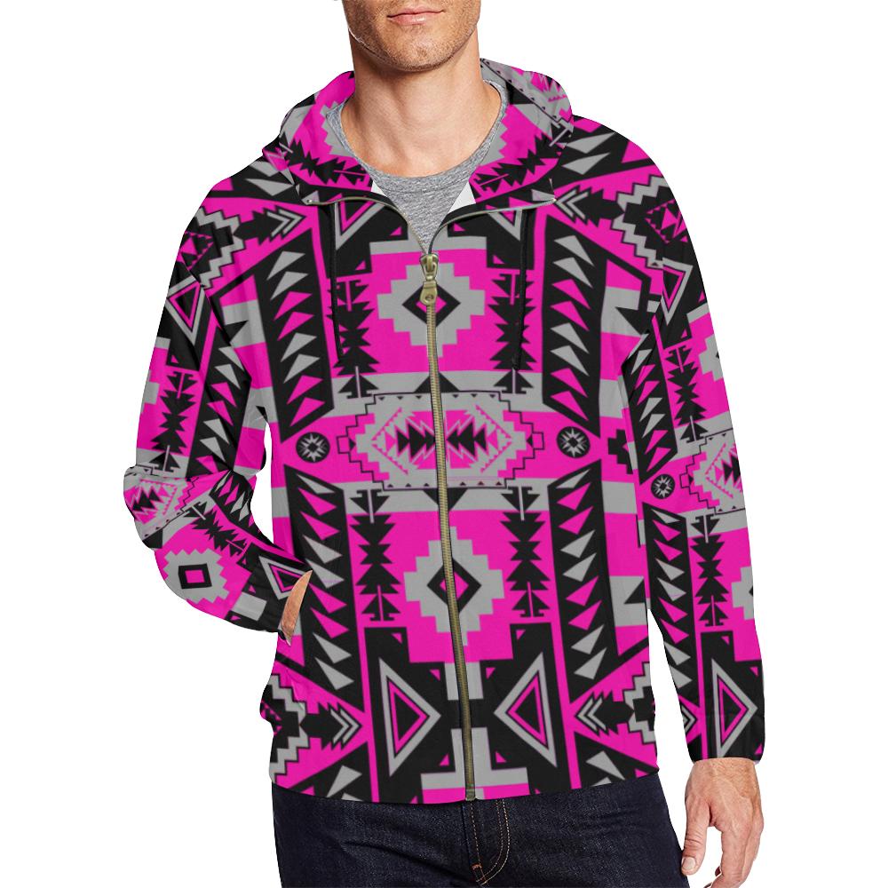 Chiefs Mountain Stunning Sunset All Over Print Full Zip Hoodie for Men (Model H14) All Over Print Full Zip Hoodie for Men (H14) e-joyer 
