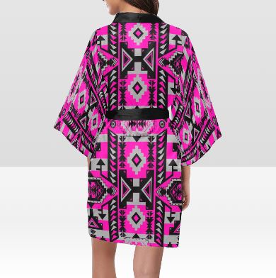 Chiefs Mountain Stunning Sunset Kimono Robe Artsadd 