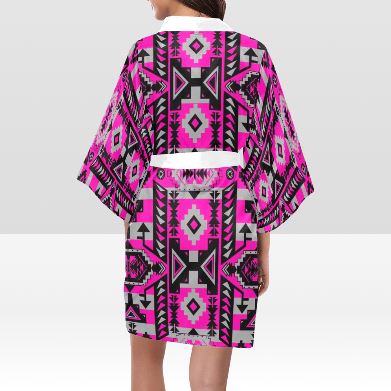 Chiefs Mountain Stunning Sunset Kimono Robe Artsadd 