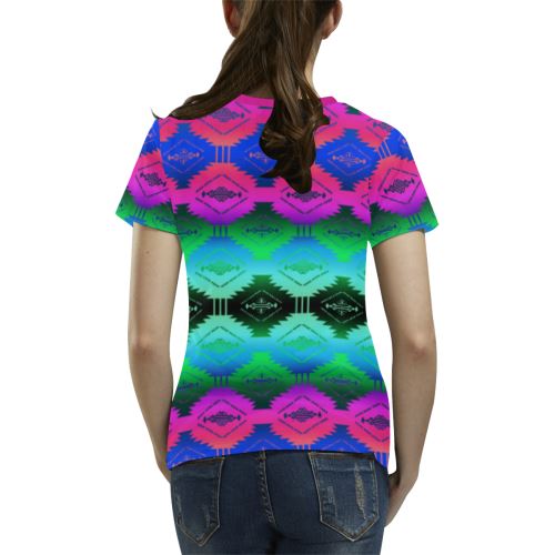 Cofitichequi Moon Shadow All Over Print T-shirt for Women/Large Size (USA Size) (Model T40) All Over Print T-Shirt for Women/Large (T40) e-joyer 