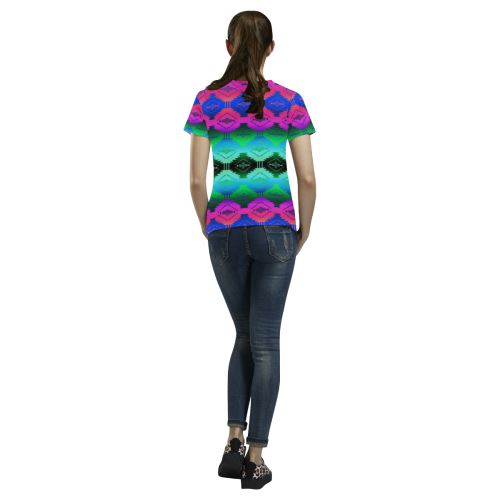 Cofitichequi Moon Shadow All Over Print T-shirt for Women/Large Size (USA Size) (Model T40) All Over Print T-Shirt for Women/Large (T40) e-joyer 