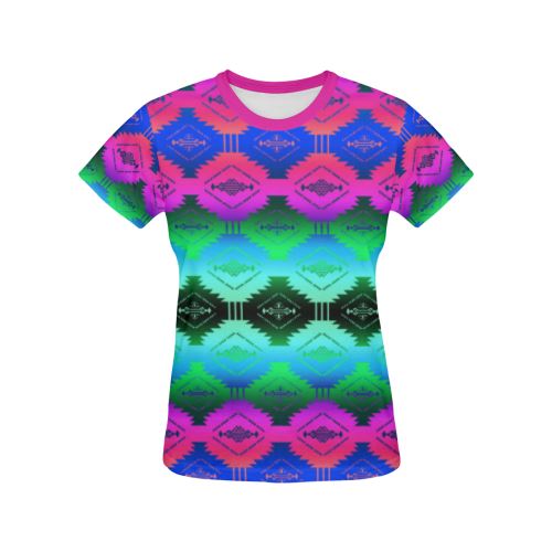 Cofitichequi Moon Shadow All Over Print T-shirt for Women/Large Size (USA Size) (Model T40) All Over Print T-Shirt for Women/Large (T40) e-joyer 