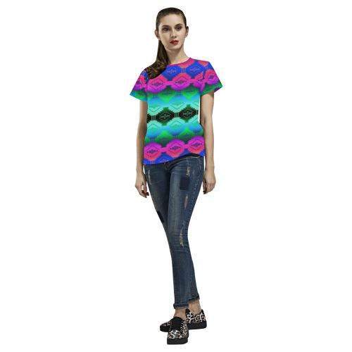 Cofitichequi Moon Shadow All Over Print T-shirt for Women/Large Size (USA Size) (Model T40) All Over Print T-Shirt for Women/Large (T40) e-joyer 