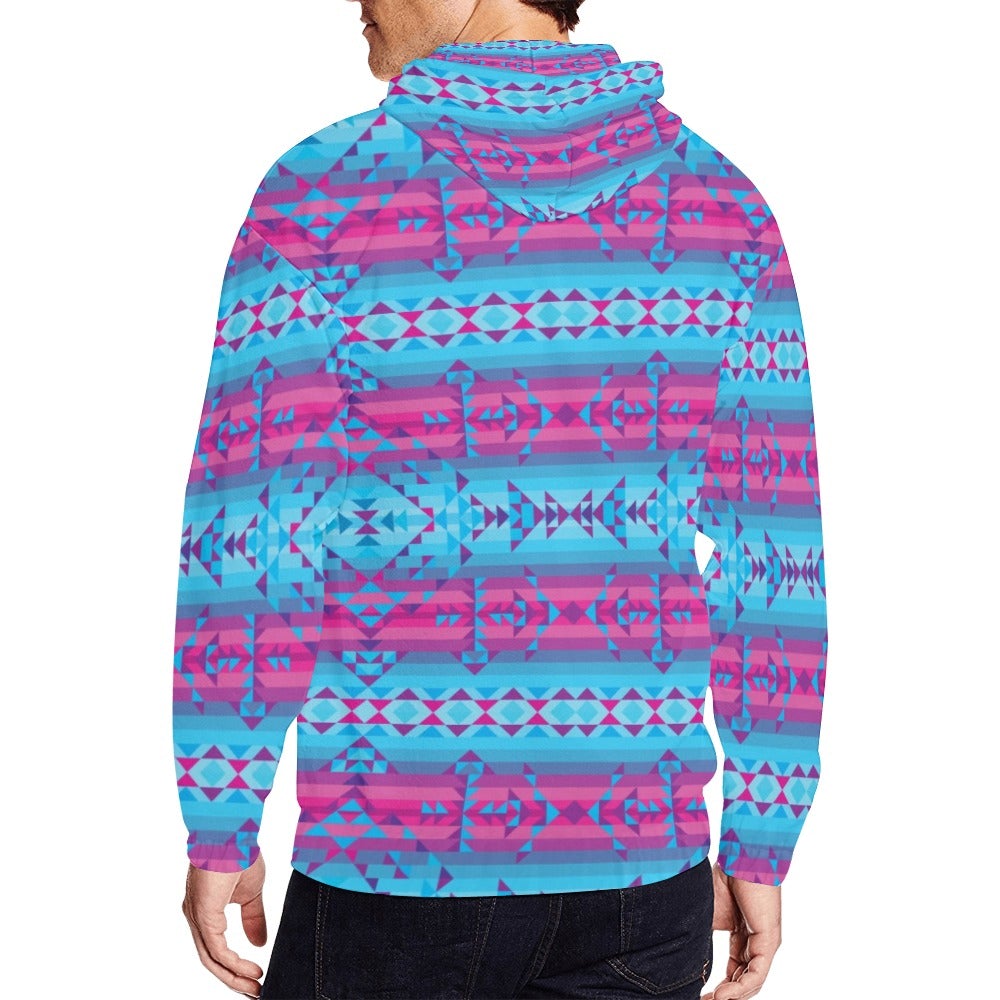 Cool Frost All Over Print Full Zip Hoodie for Men (Model H14) hoodie e-joyer 