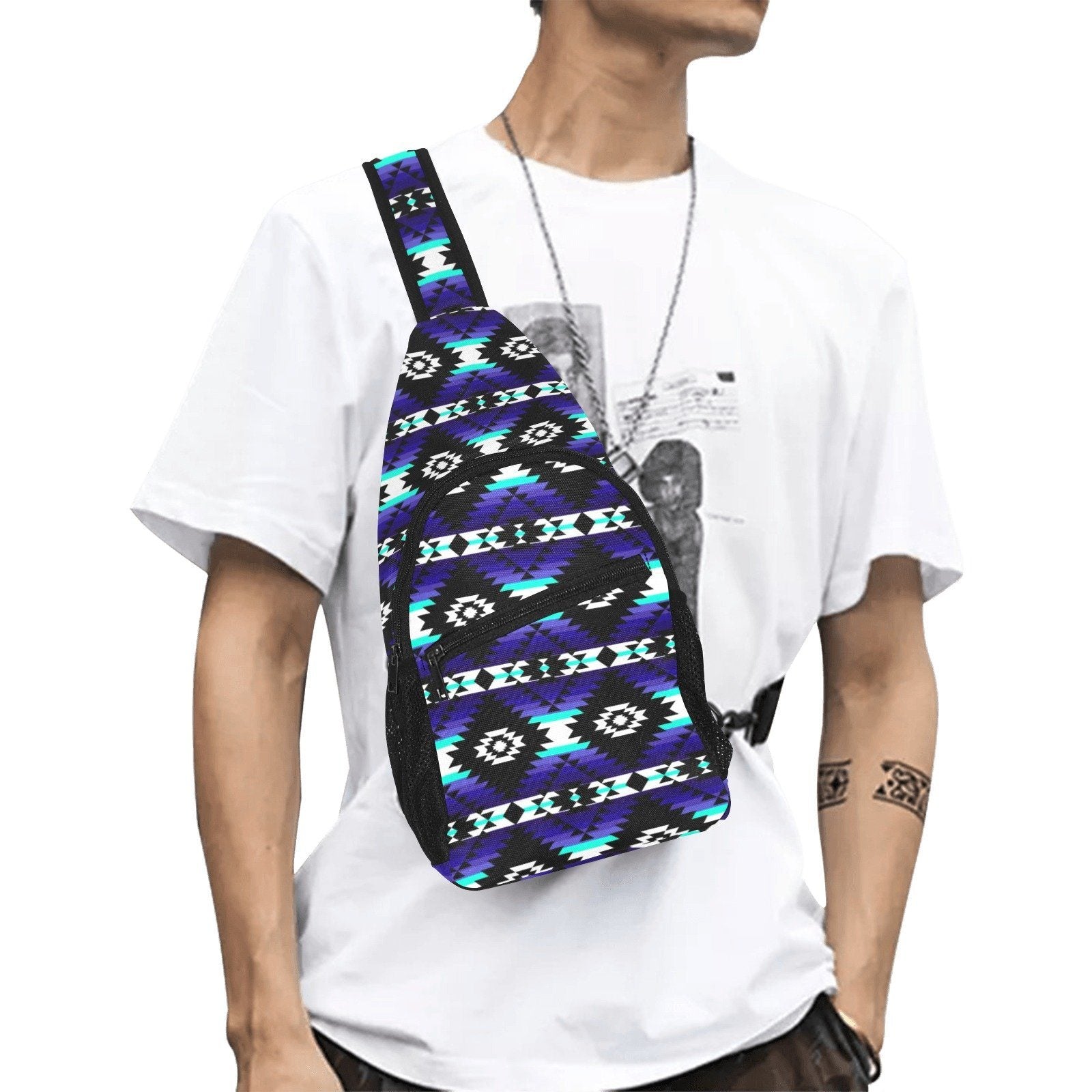 Cree Confederacy Midnight All Over Print Chest Bag (Model 1719) All Over Print Chest Bag (1719) e-joyer 