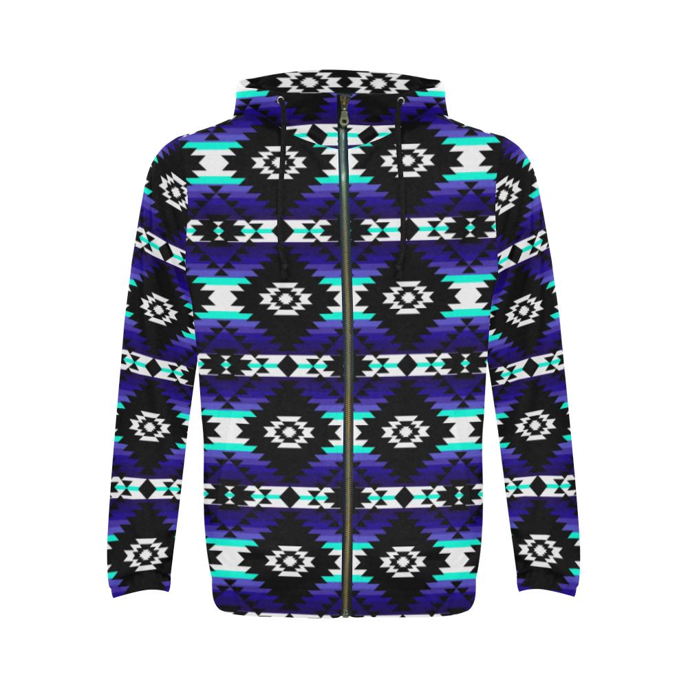 Cree Confederacy Midnight All Over Print Full Zip Hoodie for Men (Model H14) All Over Print Full Zip Hoodie for Men (H14) e-joyer 