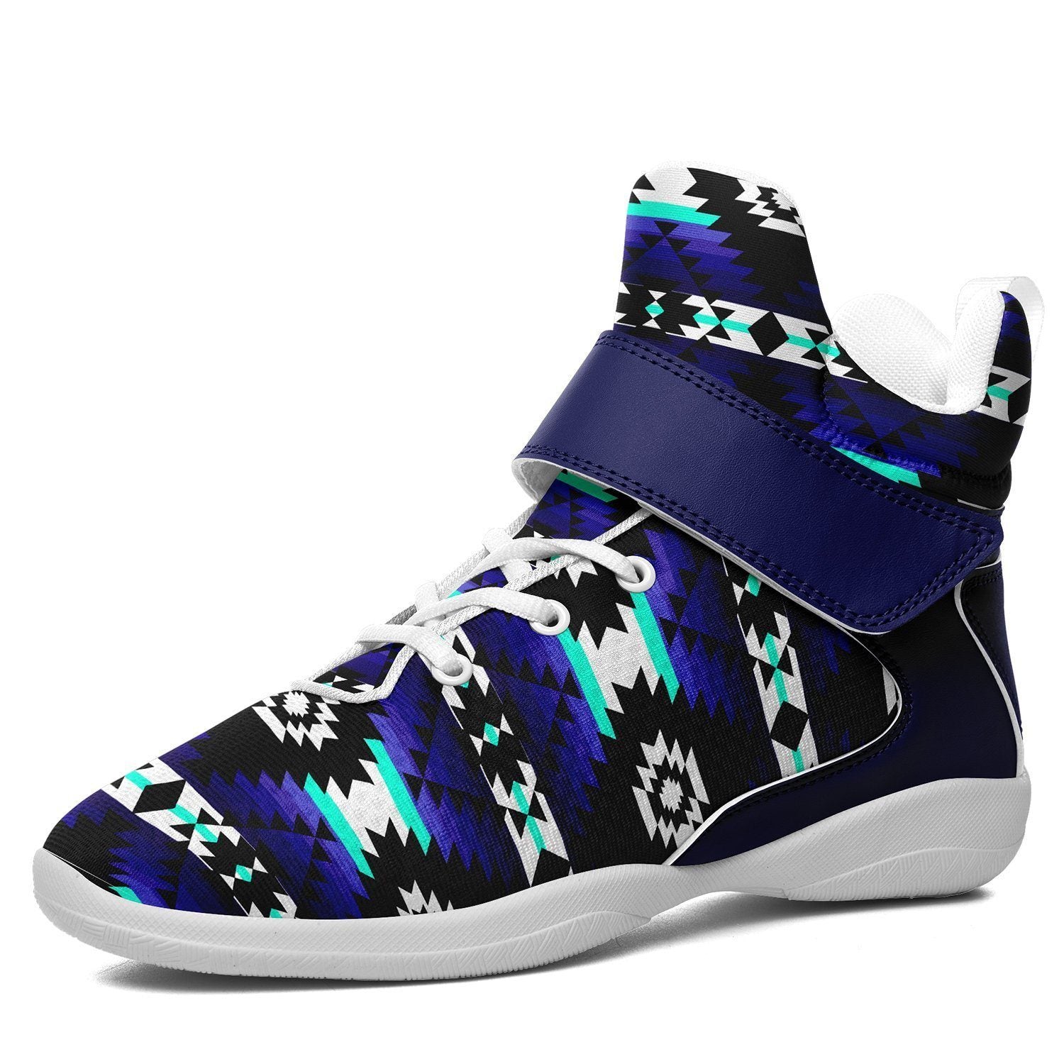 Cree Confederacy Midnight Ipottaa Basketball / Sport High Top Shoes - White Sole 49 Dzine US Men 7 / EUR 40 White Sole with Blue Strap 