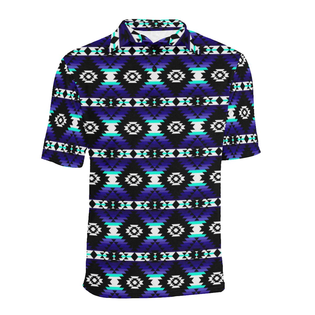 Cree Confederacy Midnight Men's All Over Print Polo Shirt (Model T55) Men's Polo Shirt (Model T55) e-joyer 