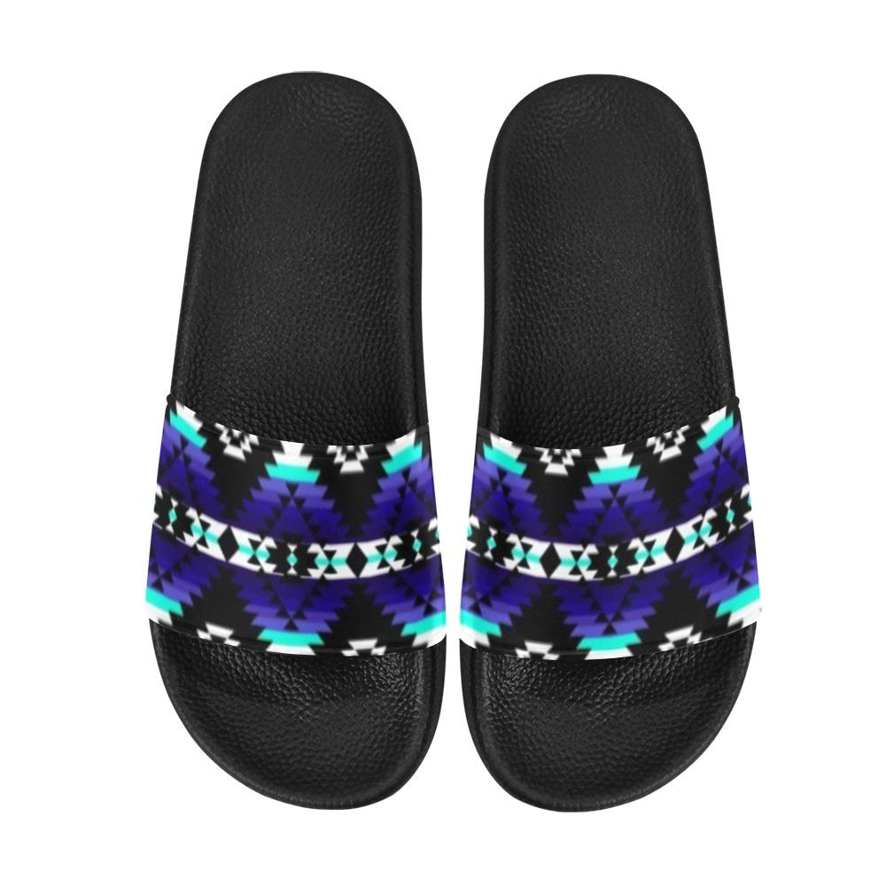 Cree Confederacy Midnight Men's Slide Sandals (Model 057) Men's Slide Sandals (057) e-joyer 