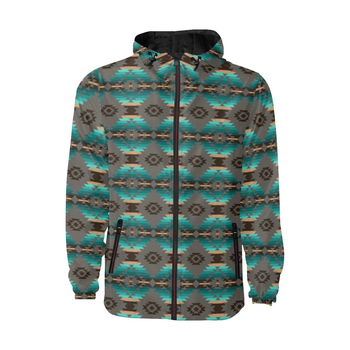 Cree Confederacy Unisex Quilted Coat All Over Print Quilted Windbreaker for Men (H35) e-joyer 