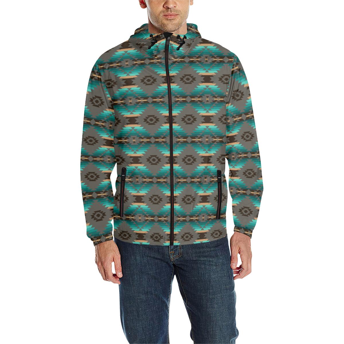 Cree Confederacy Unisex Quilted Coat All Over Print Quilted Windbreaker for Men (H35) e-joyer 