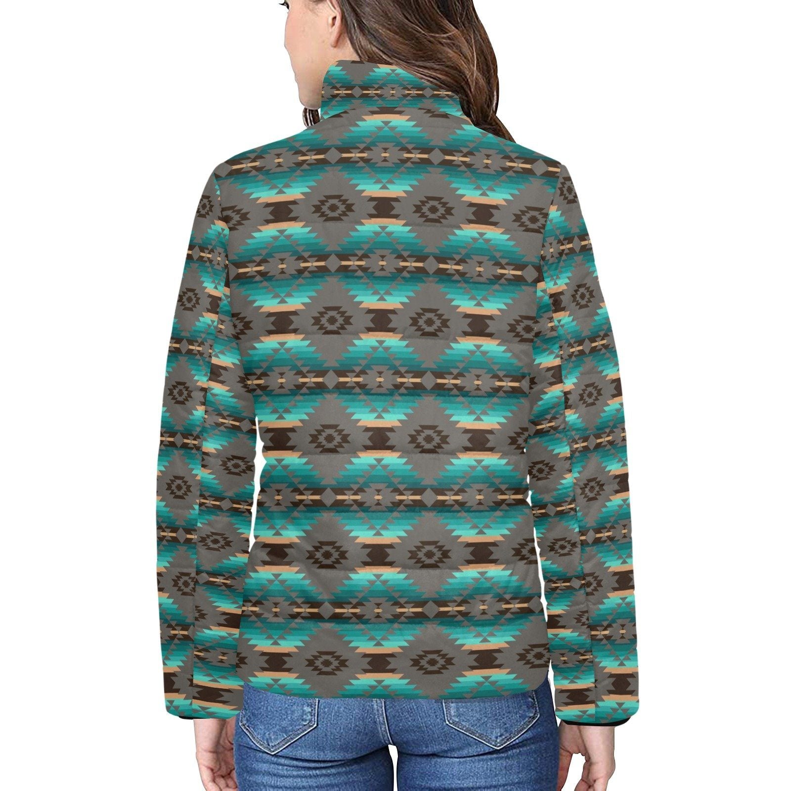 Cree Confederacy Women's Stand Collar Padded Jacket (Model H41) jacket e-joyer 