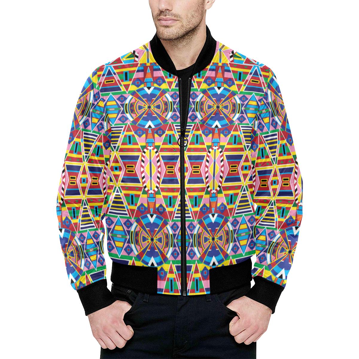 Crow Captive All Over Print Quilted Bomber Jacket for Men (Model H33) All Over Print Quilted Jacket for Men (H33) e-joyer 