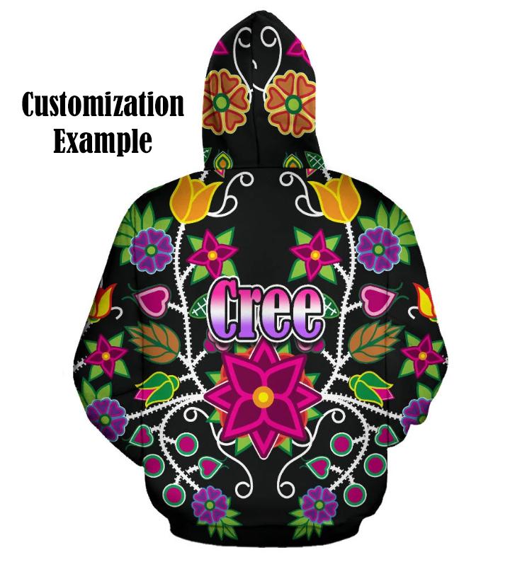 Floral Beadwork Six Bands Hooded Blanket