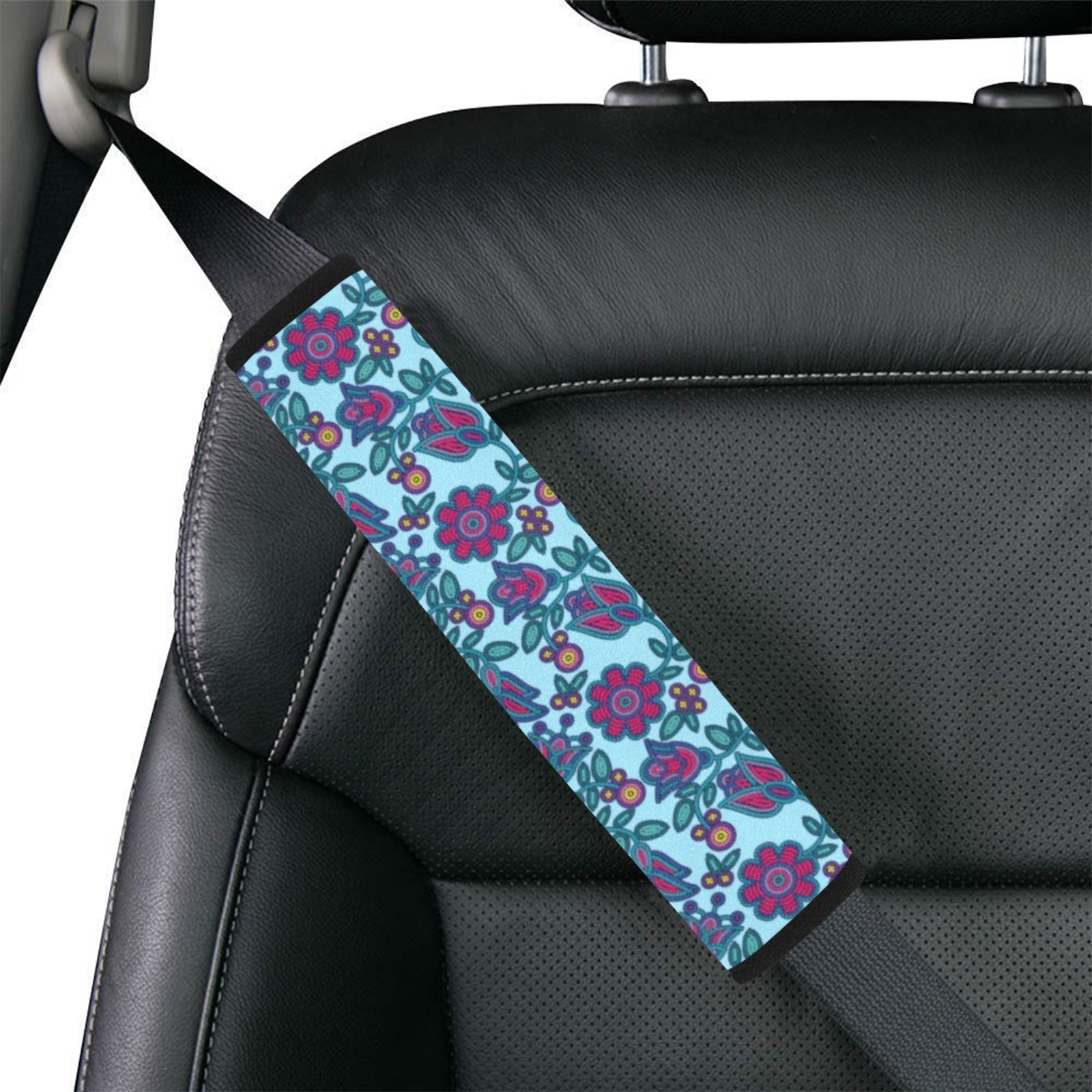 Beaded Nouveau Marine Car Seat Belt Cover 7''x12.6'' (Pack of 2)