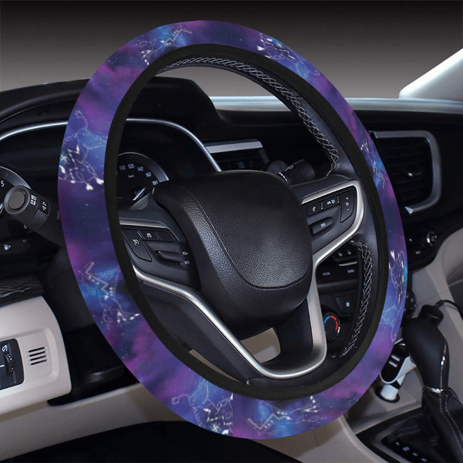 Animal Ancestors 1 Blue and Pink Steering Wheel Cover with Elastic Edge