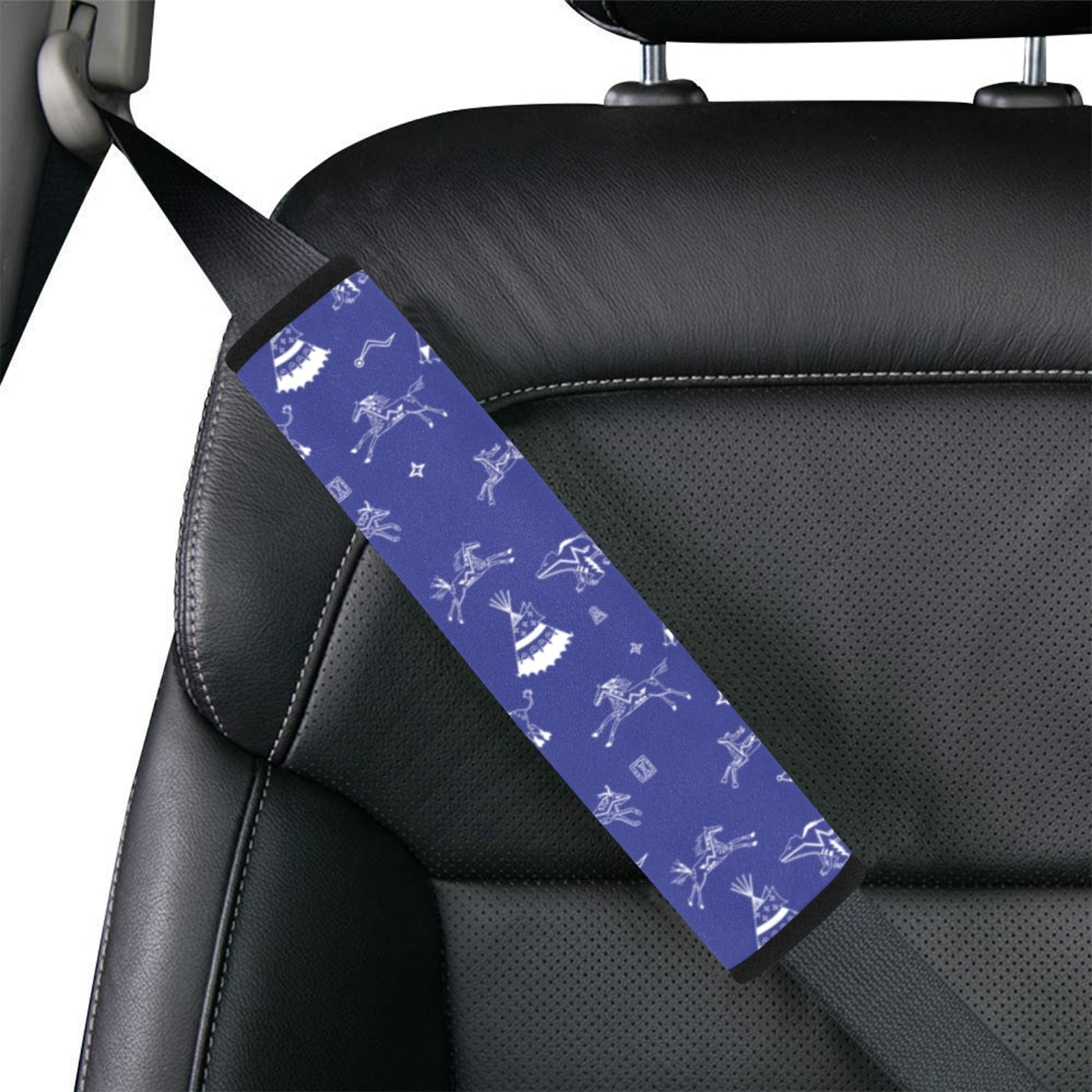 Ledger Dabbles Blue Car Seat Belt Cover 7''x12.6'' (Pack of 2)