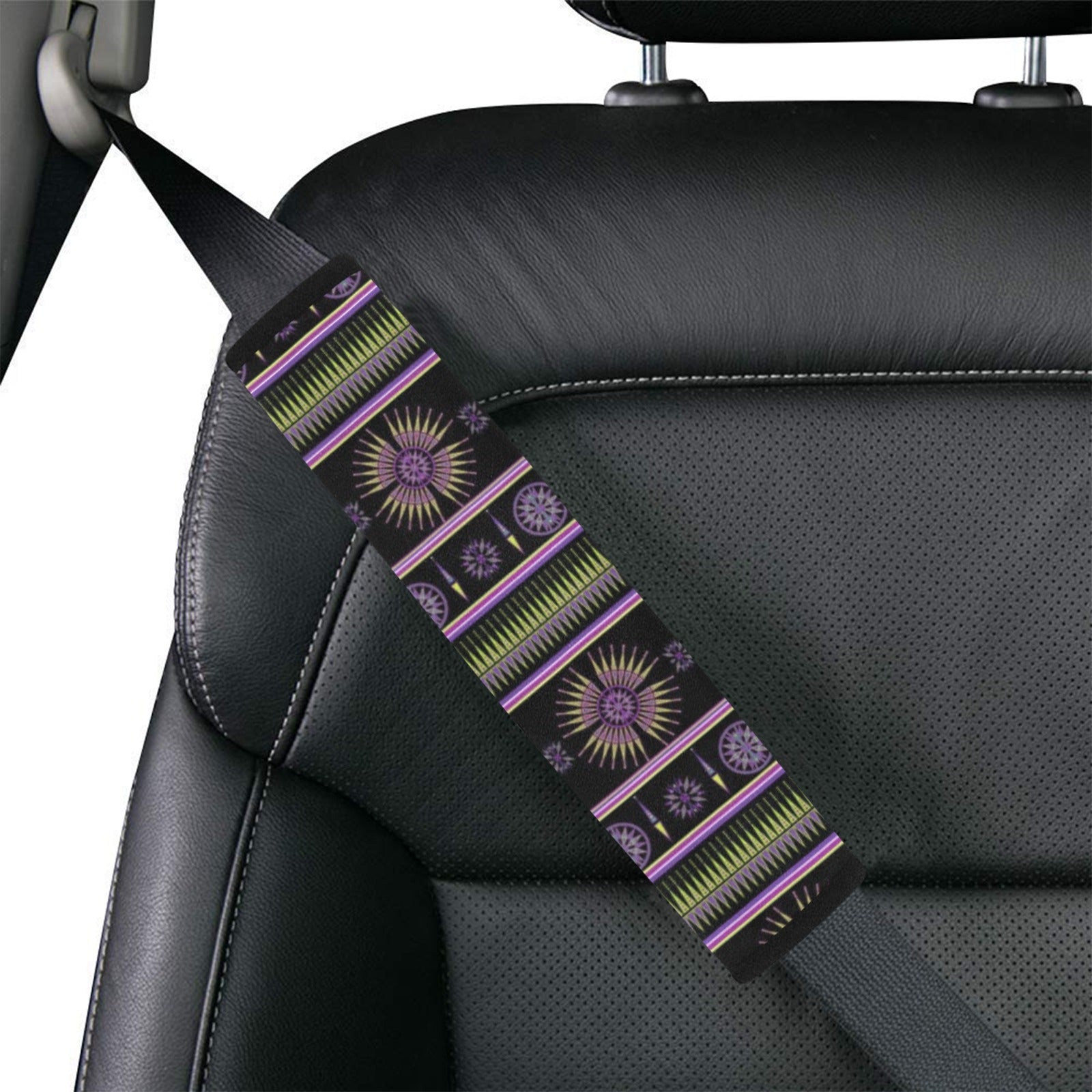 Evening Feather Wheel Car Seat Belt Cover 7''x12.6'' (Pack of 2)