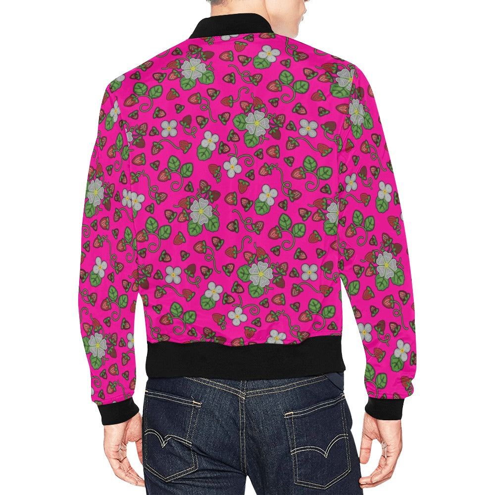 Strawberry Dreams Blush All Over Print Bomber Jacket for Men