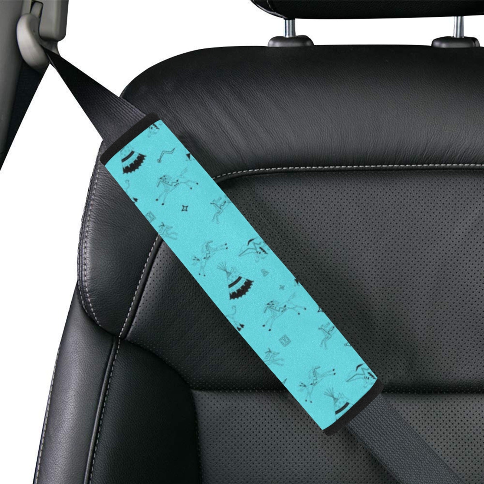 Ledger Dabbles Torquoise Car Seat Belt Cover 7''x12.6'' (Pack of 2)