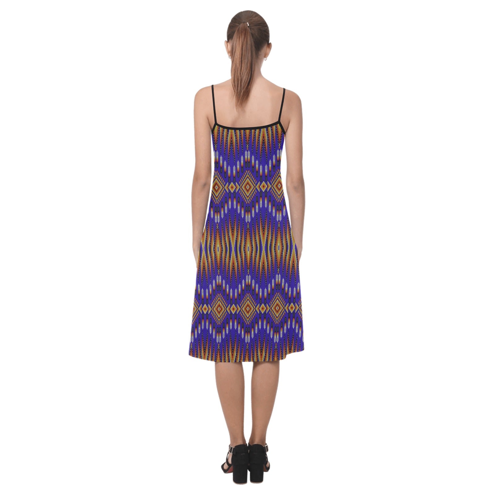 Fire Feather Blue Alcestis Slip Dress