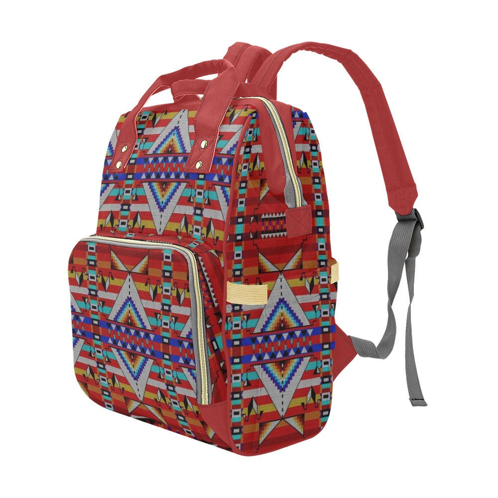 Medicine Blessing Red Multi-Function Diaper Backpack/Diaper Bag