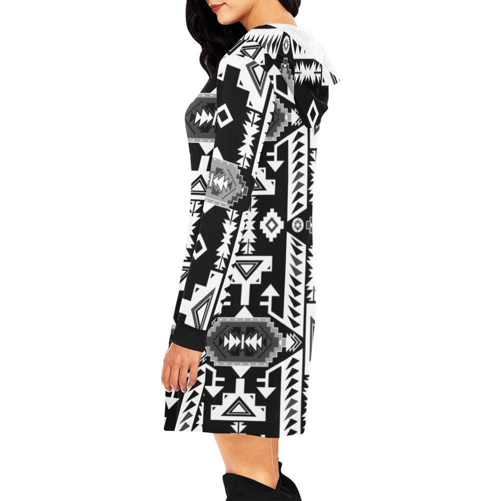 Chiefs Mountain Black and White Hoodie Dress