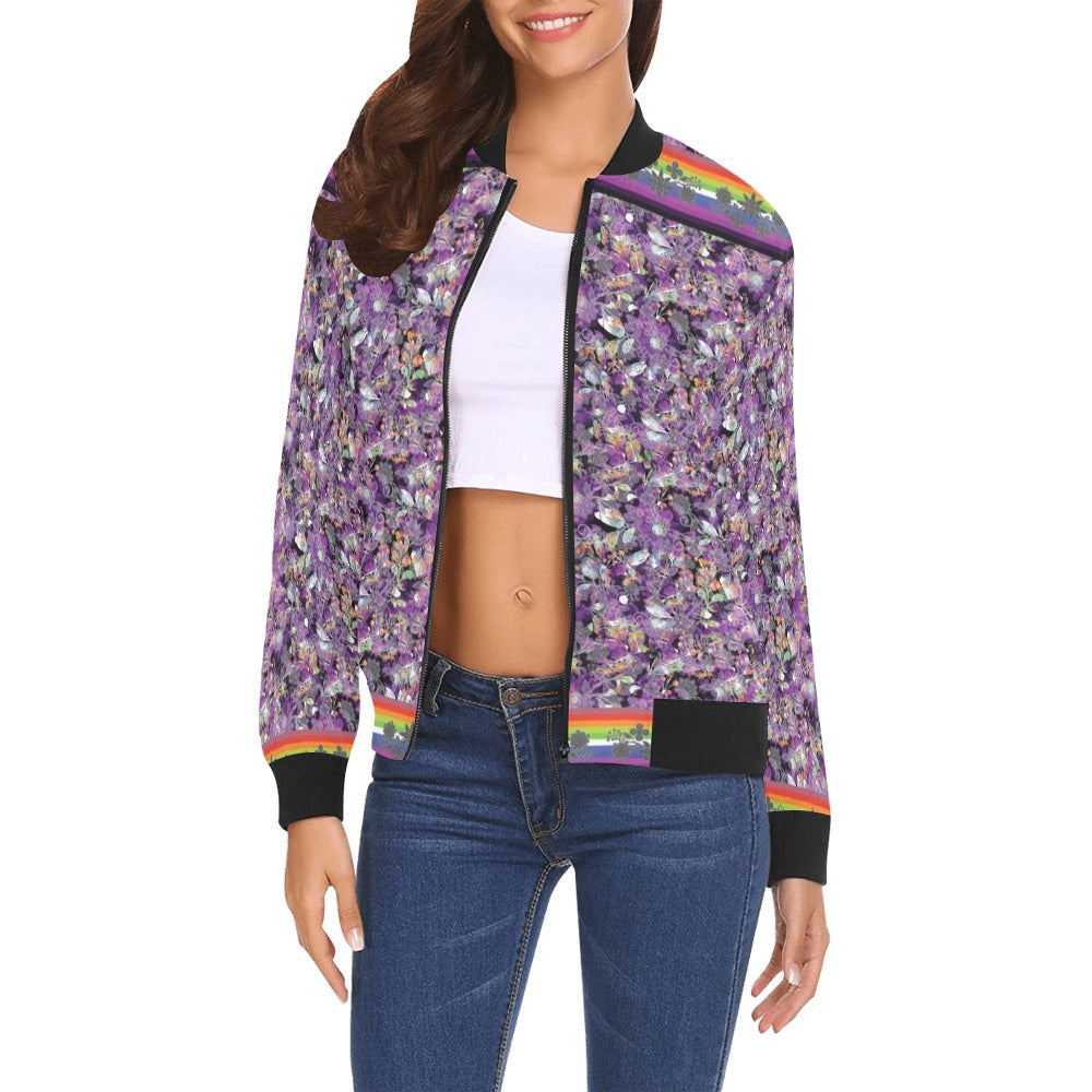 Culture in Nature Purple Bomber Jacket for Women