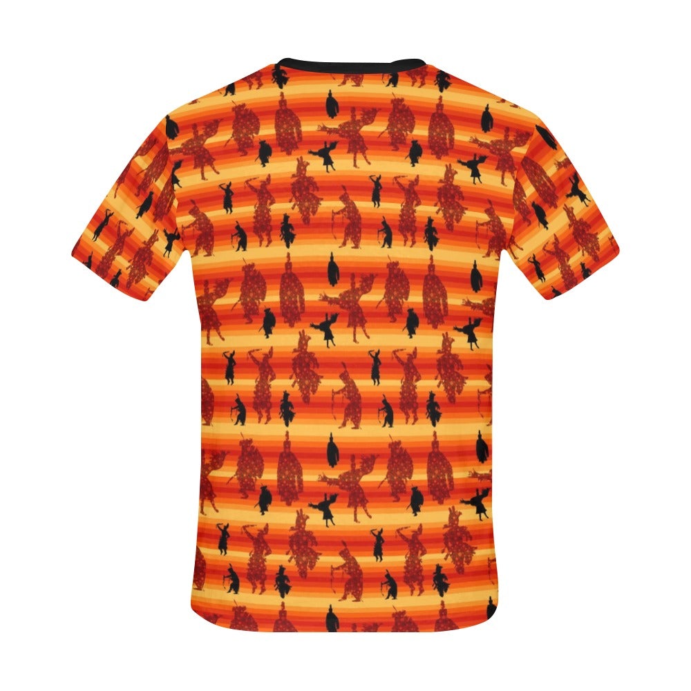 Dancers Brown All Over Print T-Shirt for Men (USA Size) (Model T40) All Over Print T-Shirt for Men (T40) e-joyer 