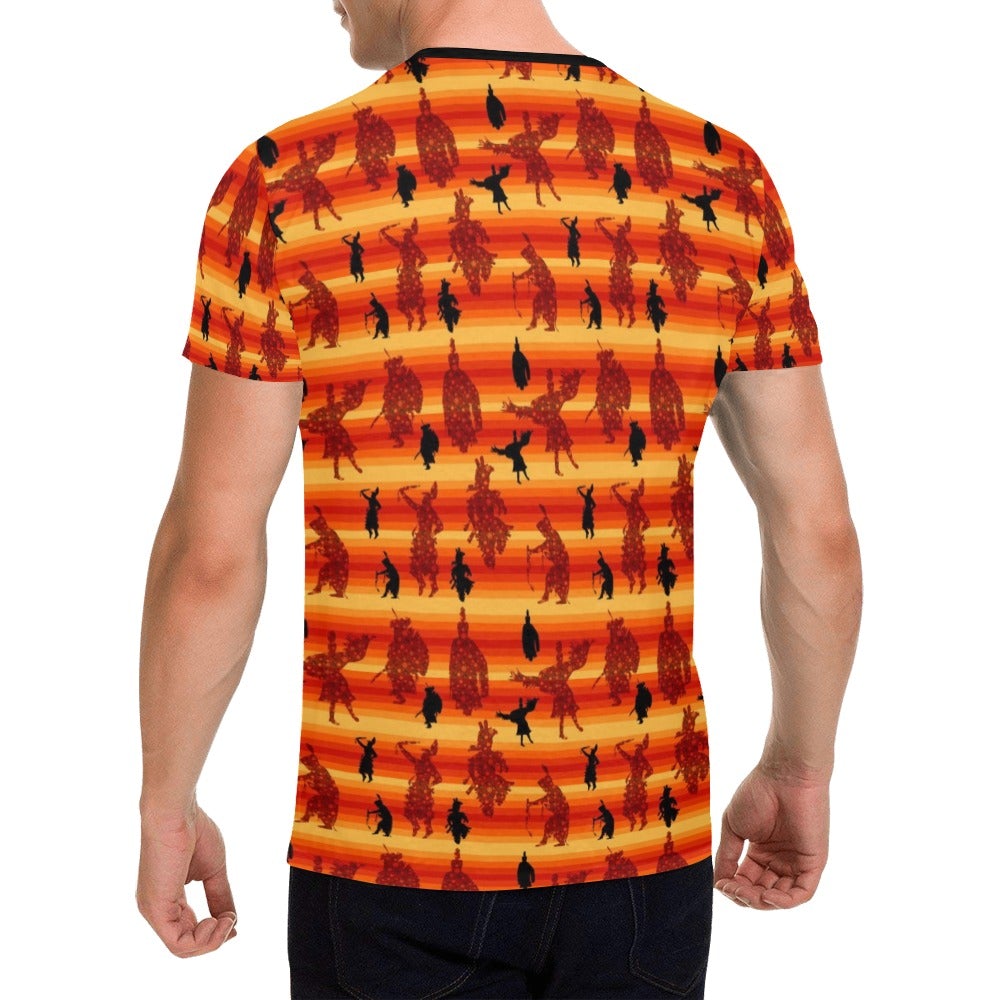 Dancers Brown All Over Print T-Shirt for Men (USA Size) (Model T40) All Over Print T-Shirt for Men (T40) e-joyer 