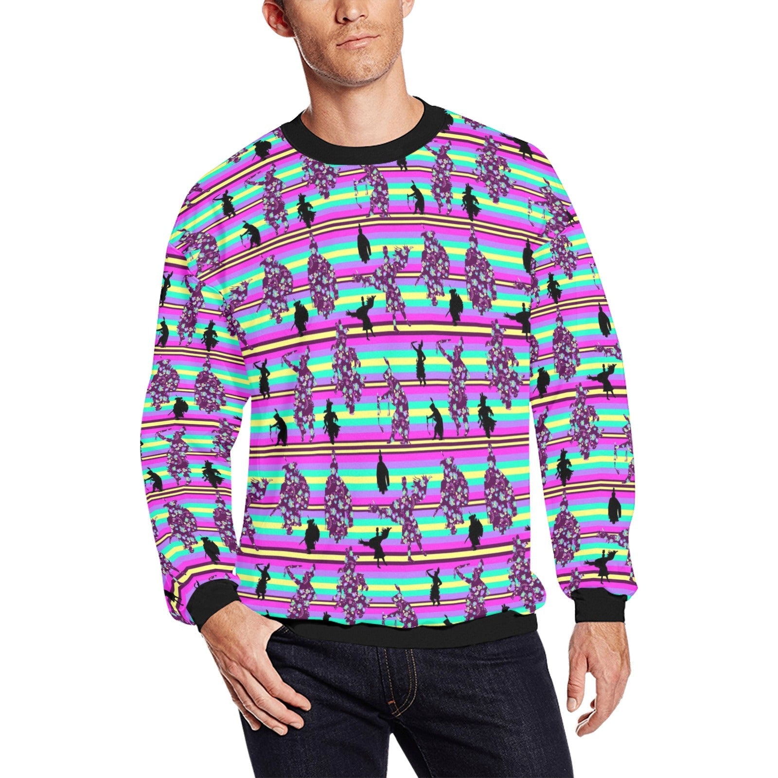 Dancers Floral Contest All Over Print Crewneck Sweatshirt for Men (Model H18) shirt e-joyer 