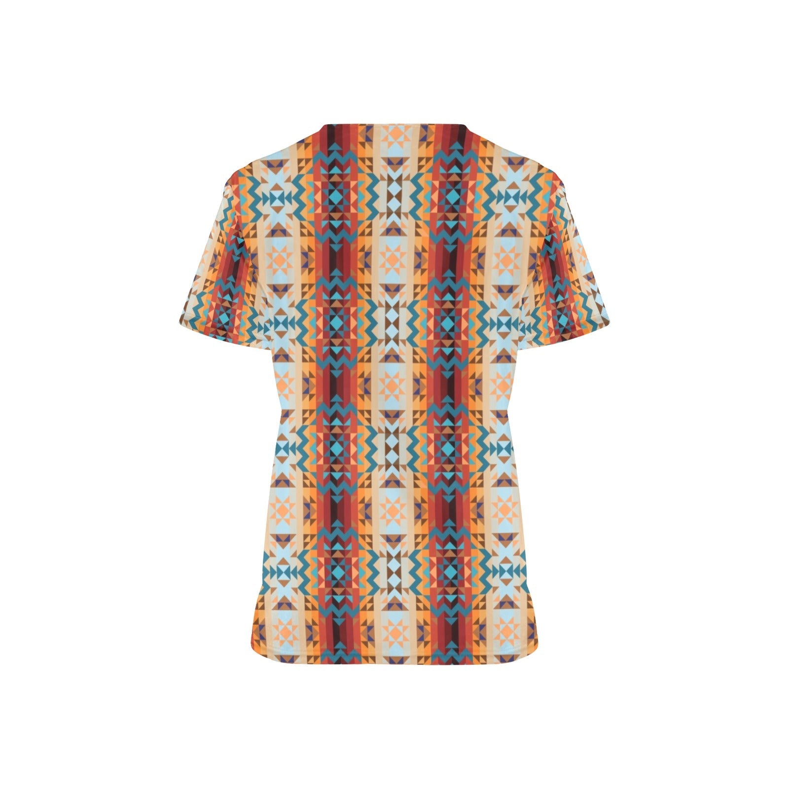 Dark Sandway All Over Print Scrub Top Scrub Top e-joyer 