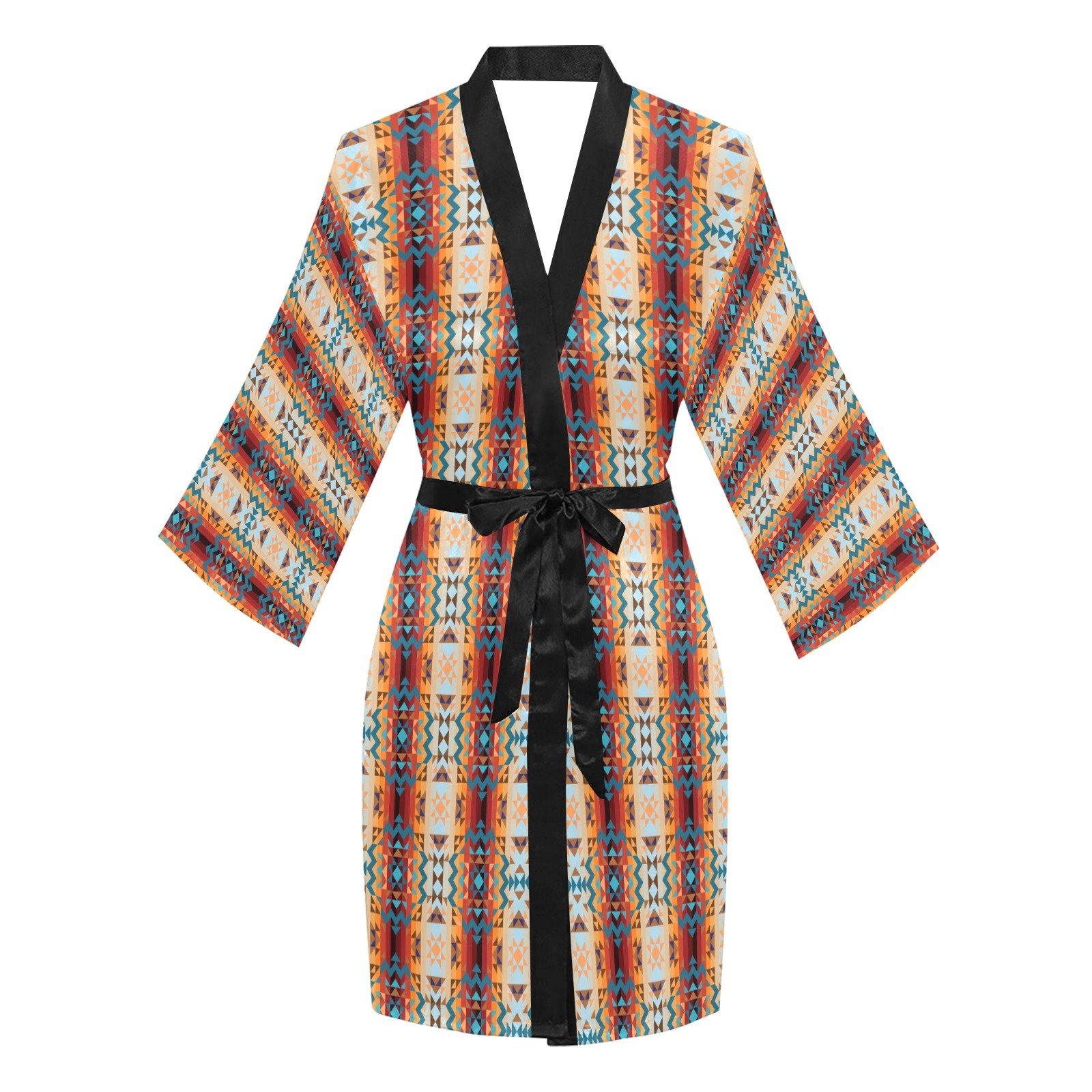 Dark Sandway Long Sleeve Kimono Robe Long Sleeve Kimono Robe e-joyer 