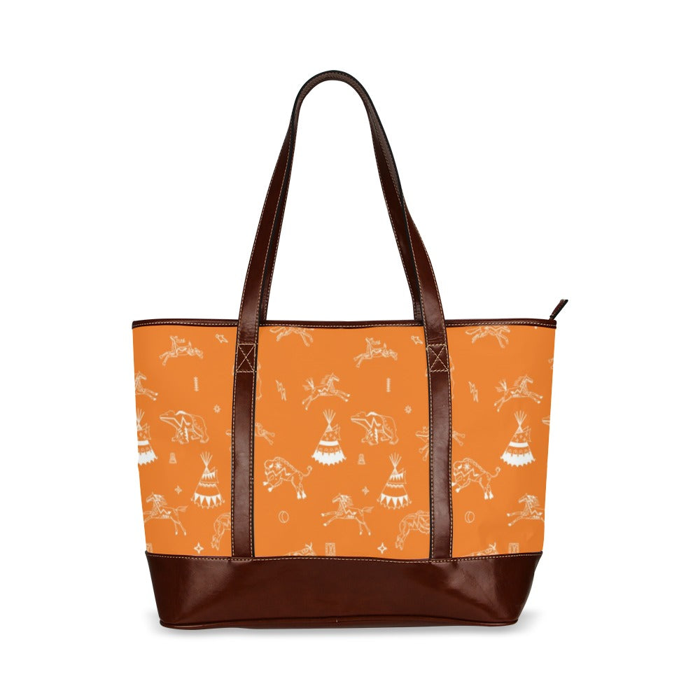 Ledger Dabbles Orange Tote Handbag
