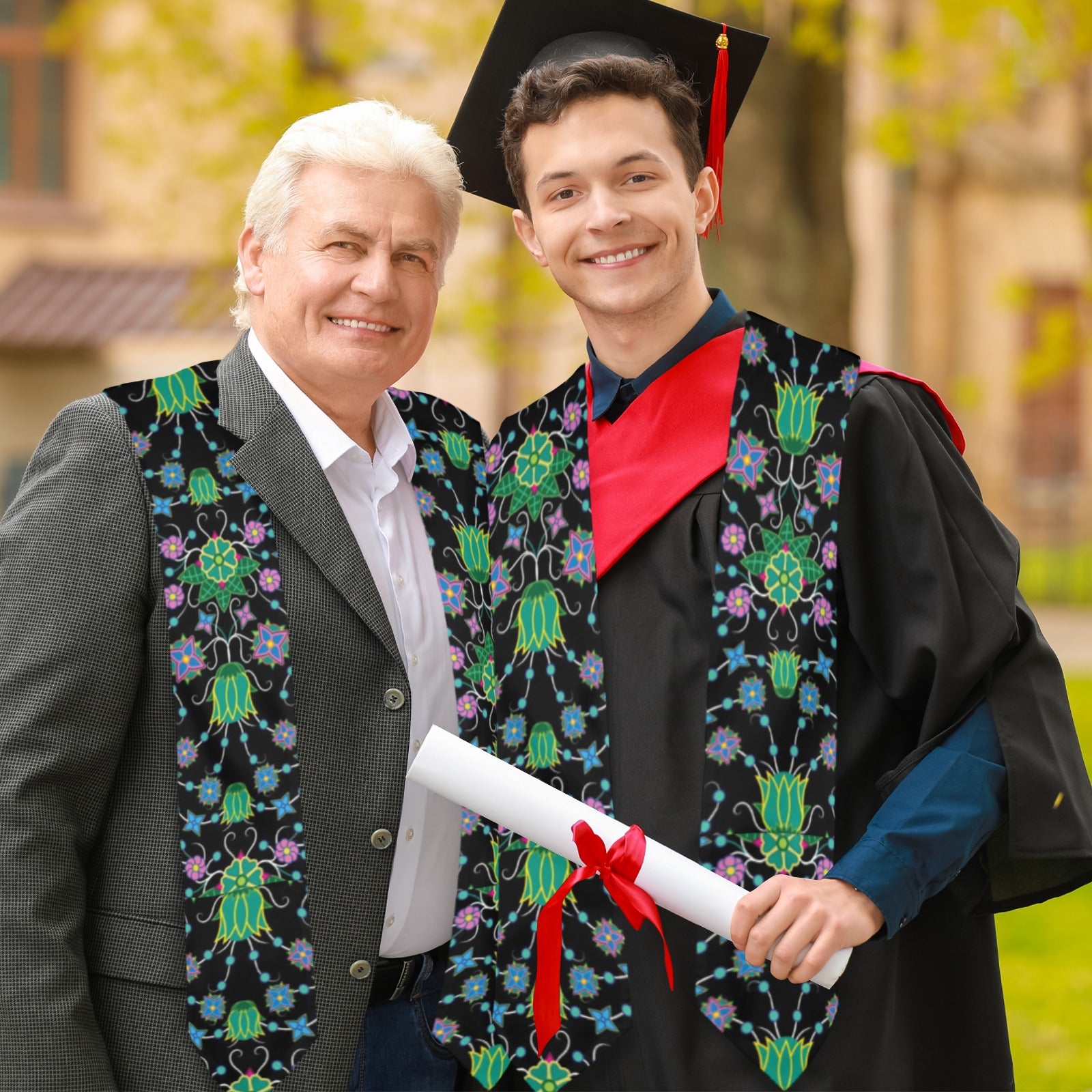 Floral Damask Garden Graduation Stole