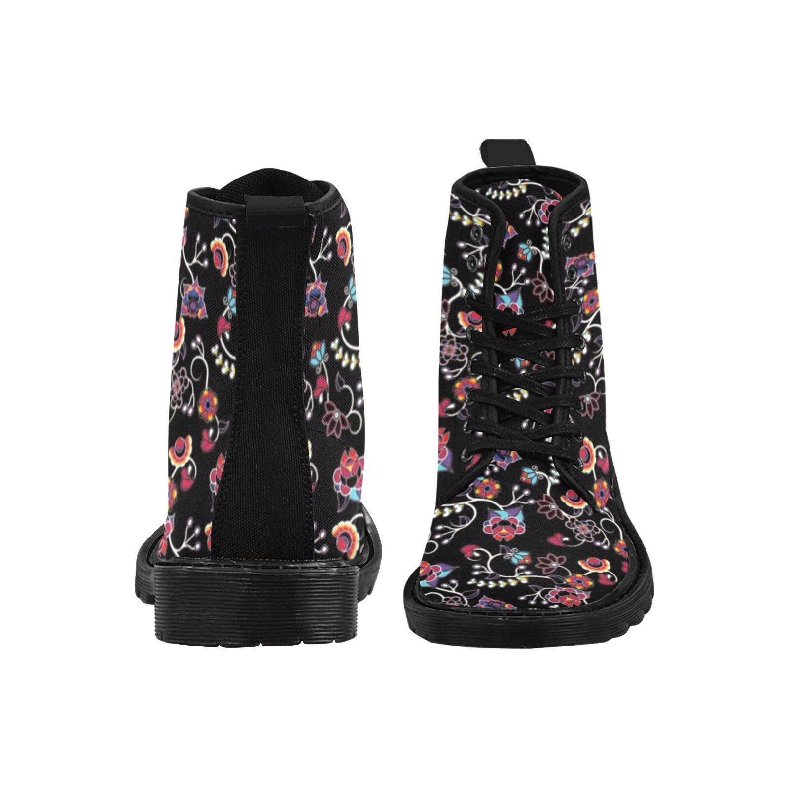 Floral Danseur Boots for Men (Black)