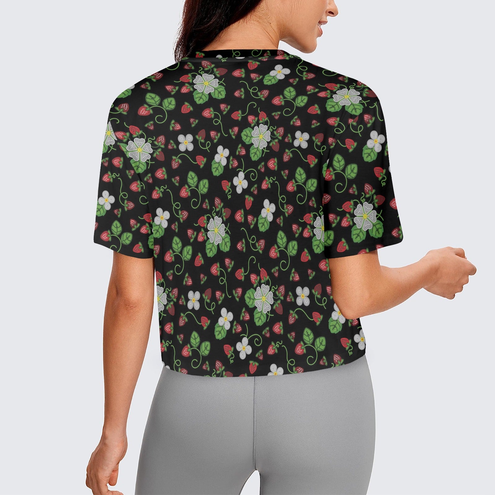 Strawberry Dreams Midnight Women's Cropped T-shirt