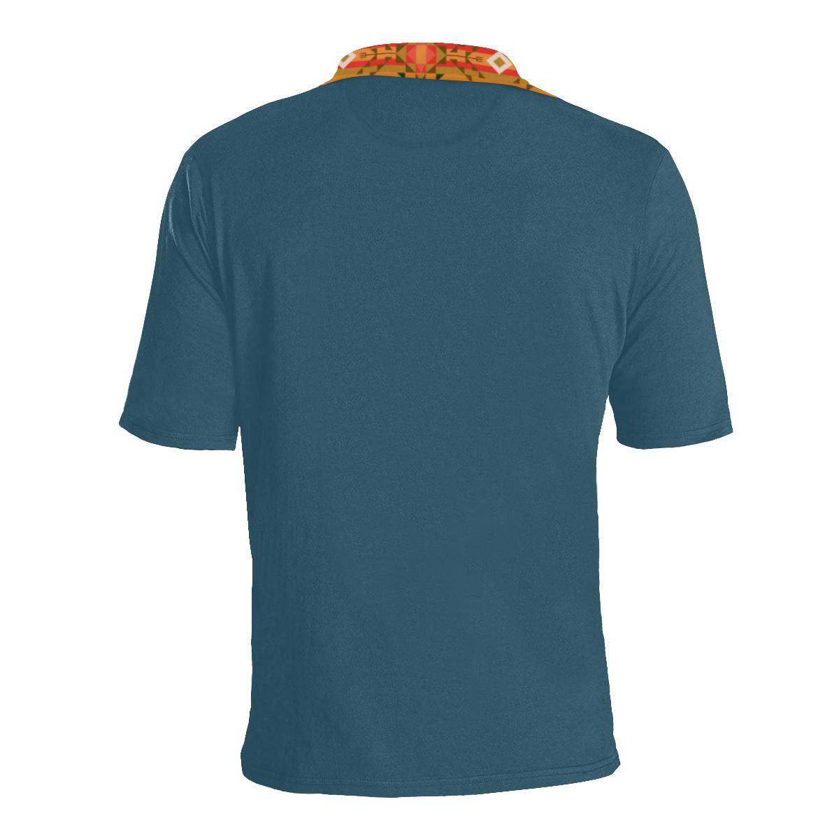 Denim Blanket Strip Men's All Over Print Polo Shirt (Model T55) Men's Polo Shirt (Model T55) e-joyer 