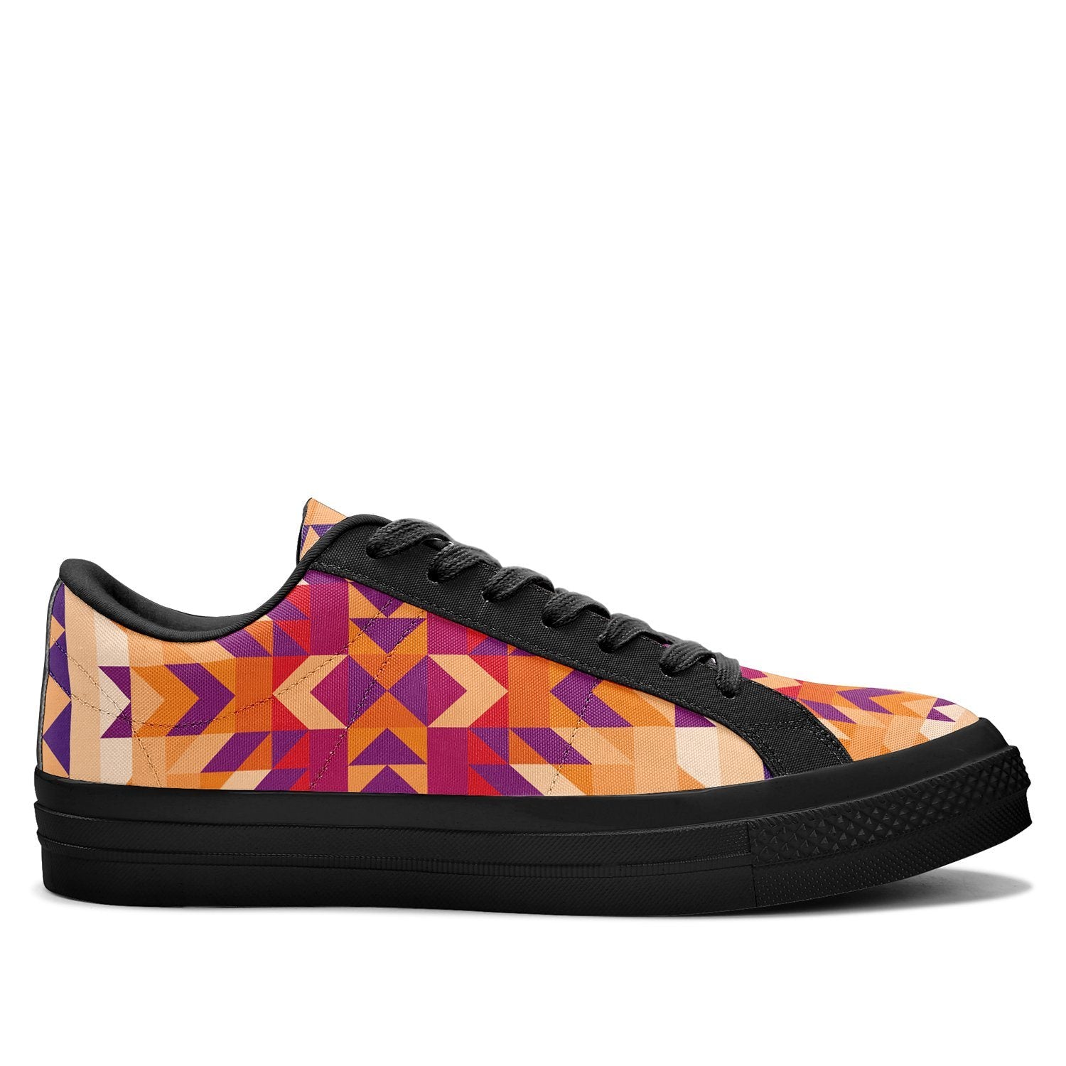 Desert Geo Aapisi Low Top Canvas Shoes Black Sole aapisi Herman 