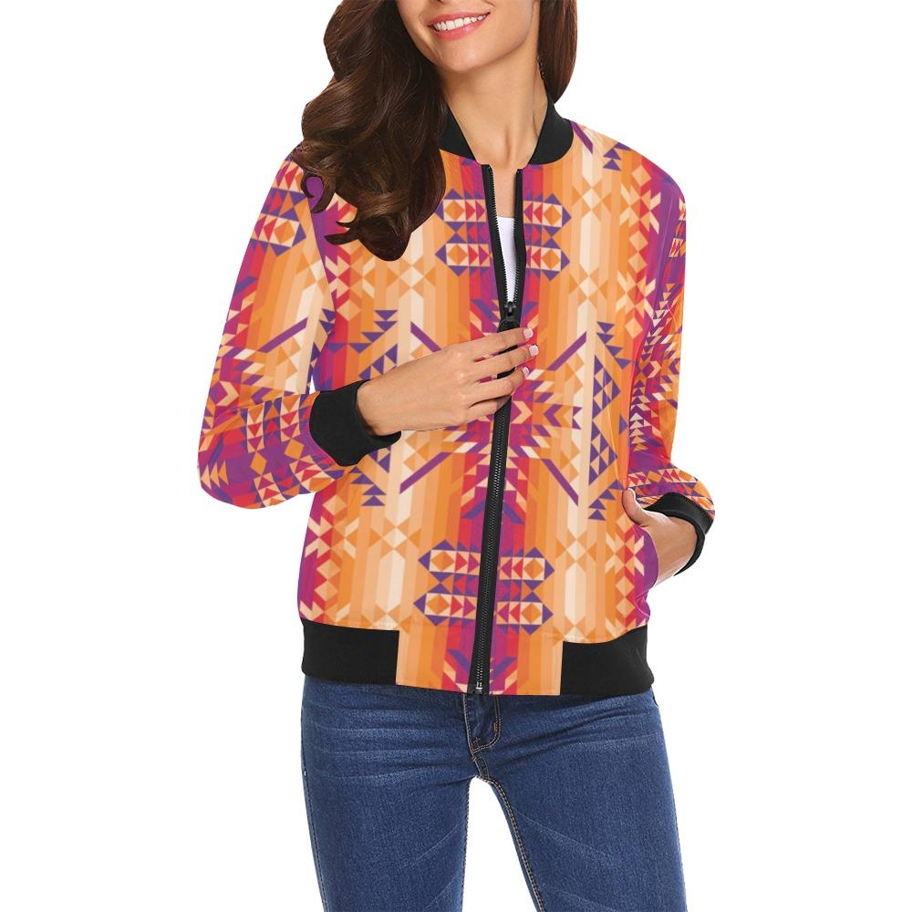 Desert Geo All Over Print Bomber Jacket for Women (Model H19) All Over Print Bomber Jacket for Women (H19) e-joyer 