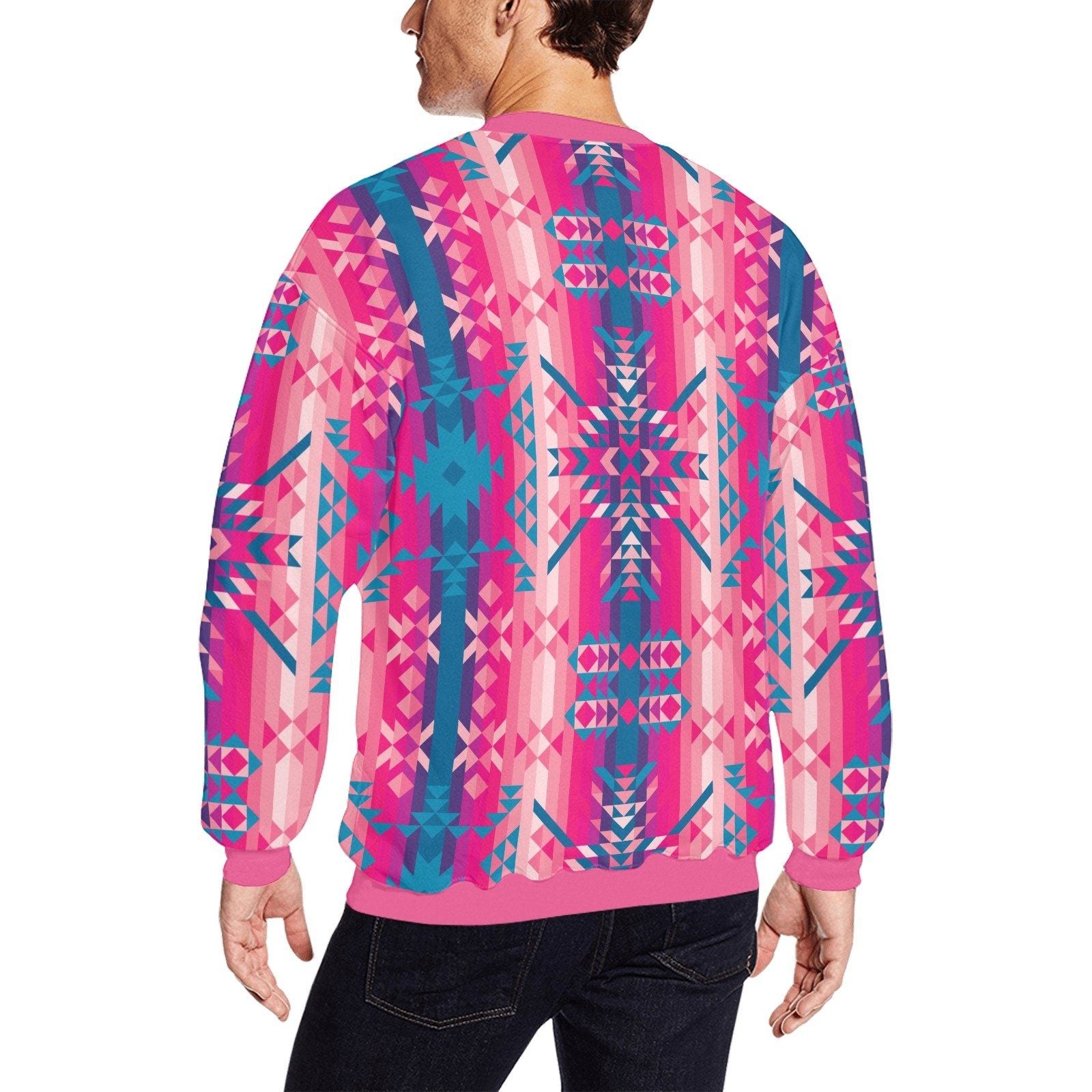 Desert Geo Blue All Over Print Crewneck Sweatshirt for Men (Model H18) shirt e-joyer 