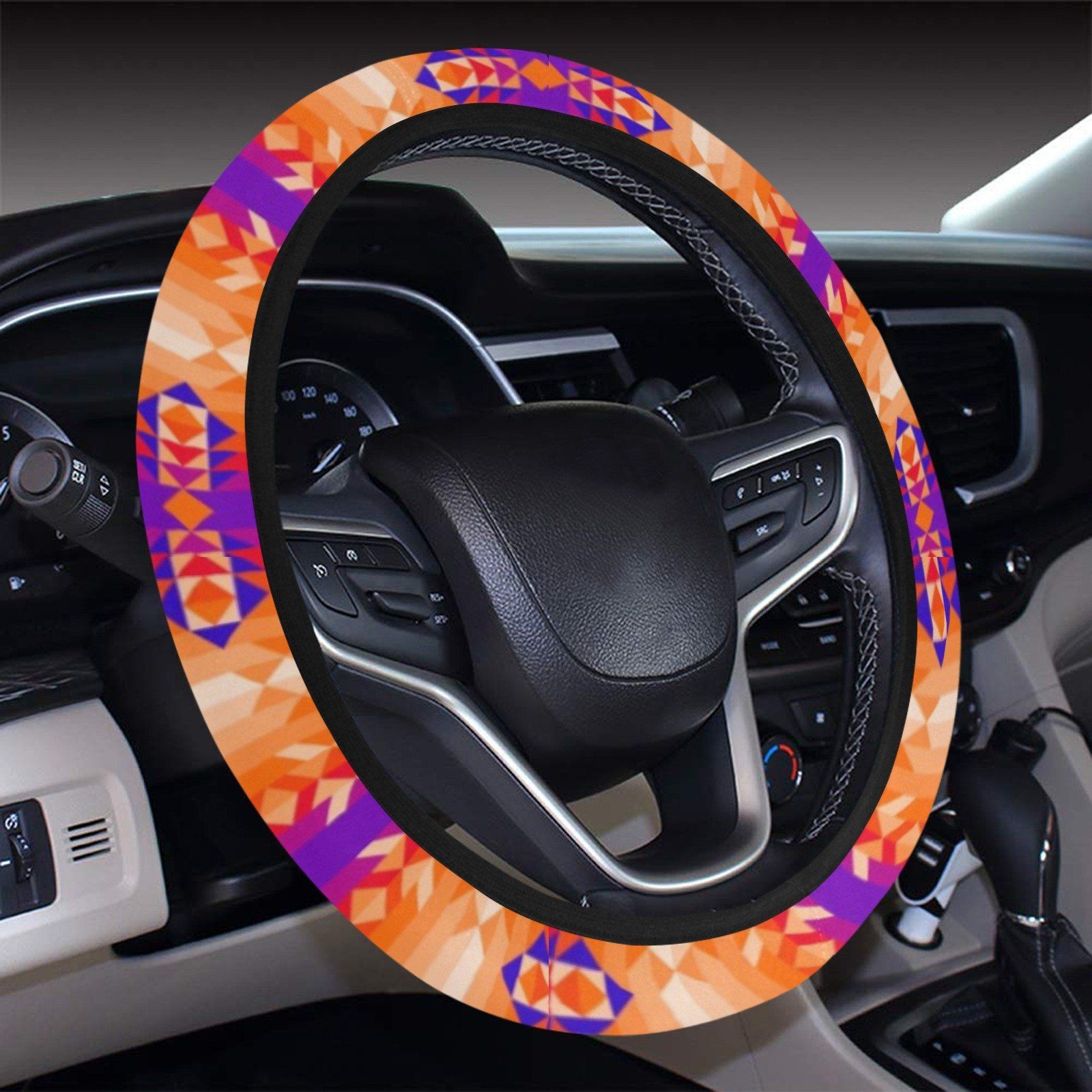 Desert Geo Steering Wheel Cover with Elastic Edge Steering Wheel Cover with Elastic Edge e-joyer 