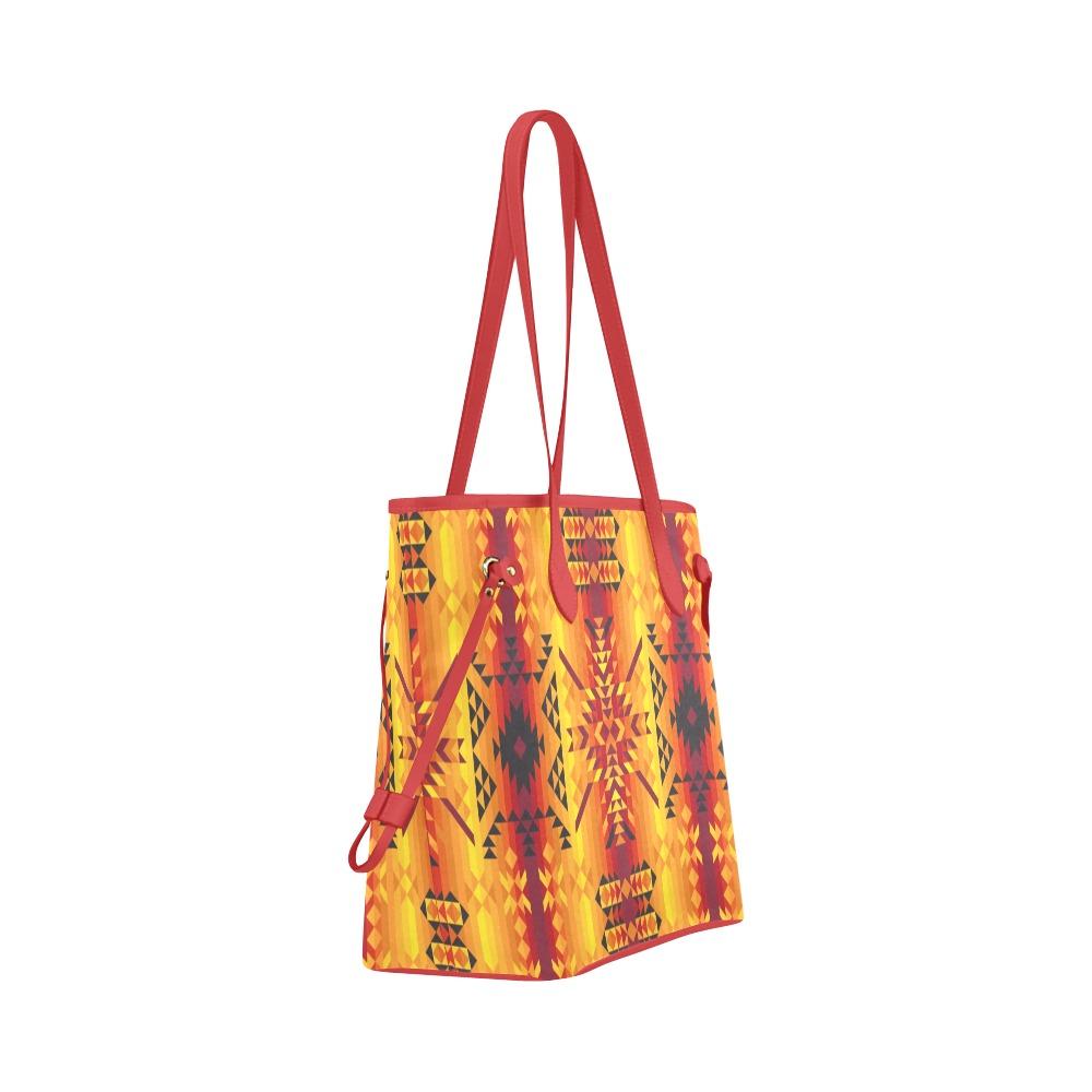 Desert Geo Yellow Red Clover Canvas Tote Bag (Model 1661) Clover Canvas Tote Bag (1661) e-joyer 