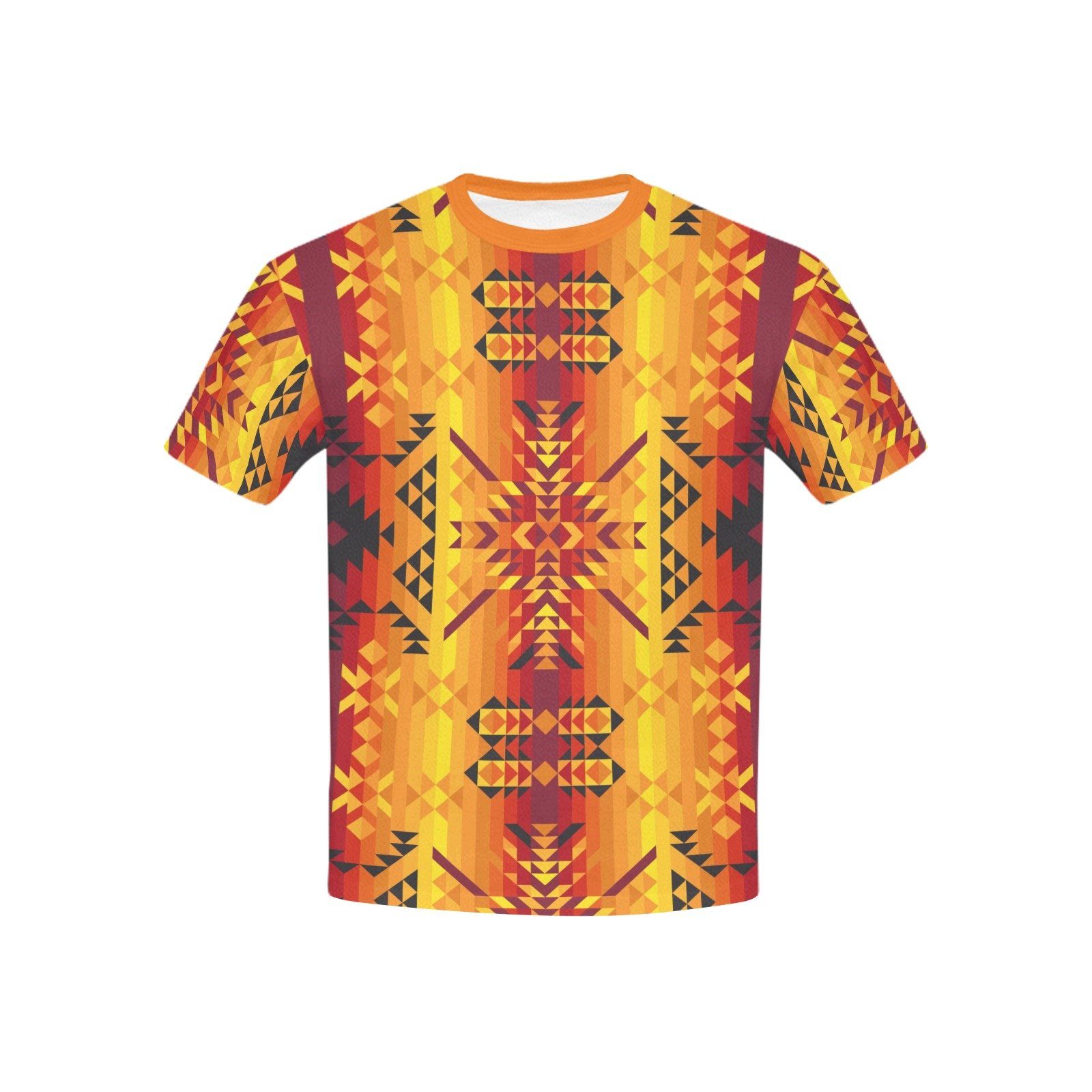 Desert Geo Yellow Red Kids' All Over Print T-shirt (USA Size) (Model T40) All Over Print T-shirt for Kid (T40) e-joyer 